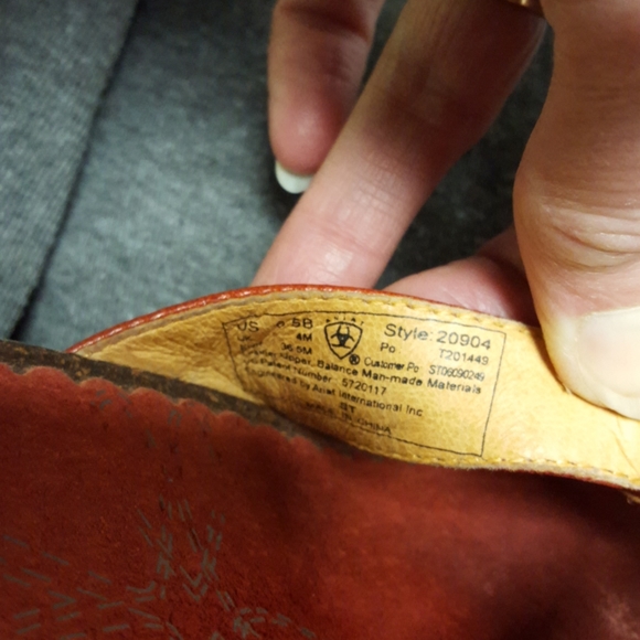 Women's Ariat red leather sandals size 6.5 - Picture 6 of 8